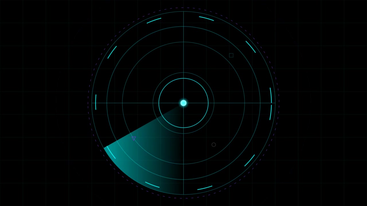Digital Radar Screen Scanning Interface Animation