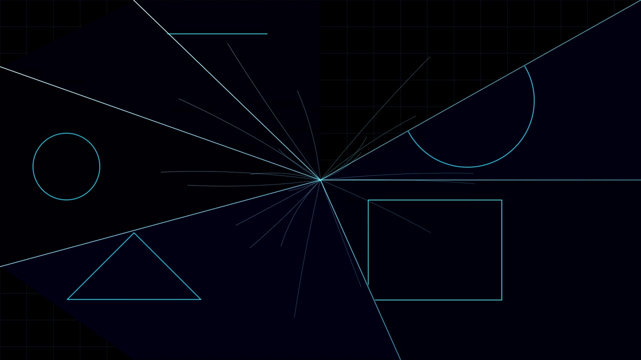 Abstract Geometric Motion Graphics with Glowing Lines and Shapes