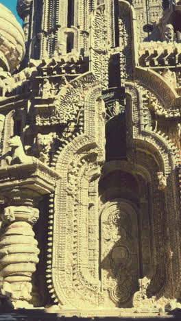 close up of an ornate stone facade of a historic building