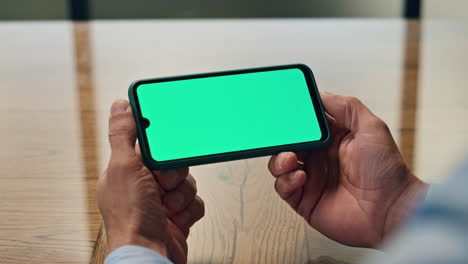 manager hands using chromakey smartphone office. unknown employee looking phone