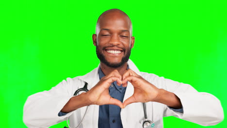 Heart-hand,-black-man-face