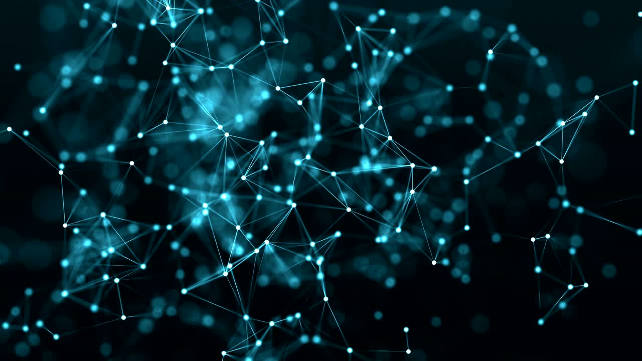 4k abstract loop color geometrical background with lines and dots