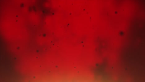 fondo rojo y naranja abstracto con humo y partículas