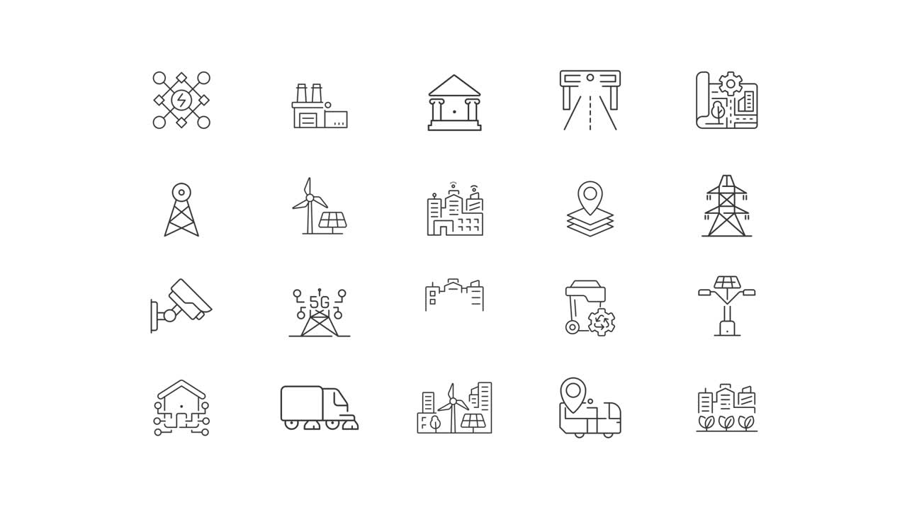Smart City and Technology Icons