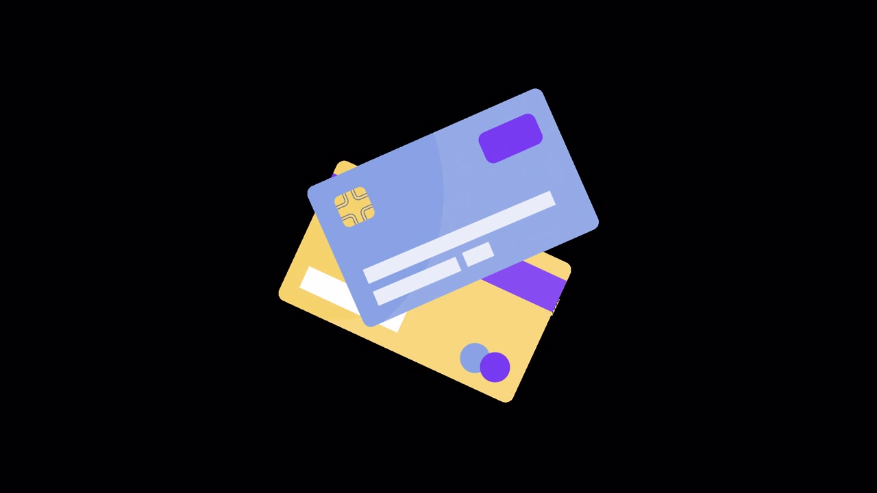 Animated Flat Design Credit Cards for Digital Payments