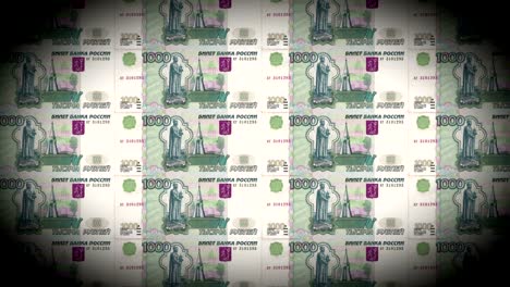1000 russian ruble currency note loop printing press
