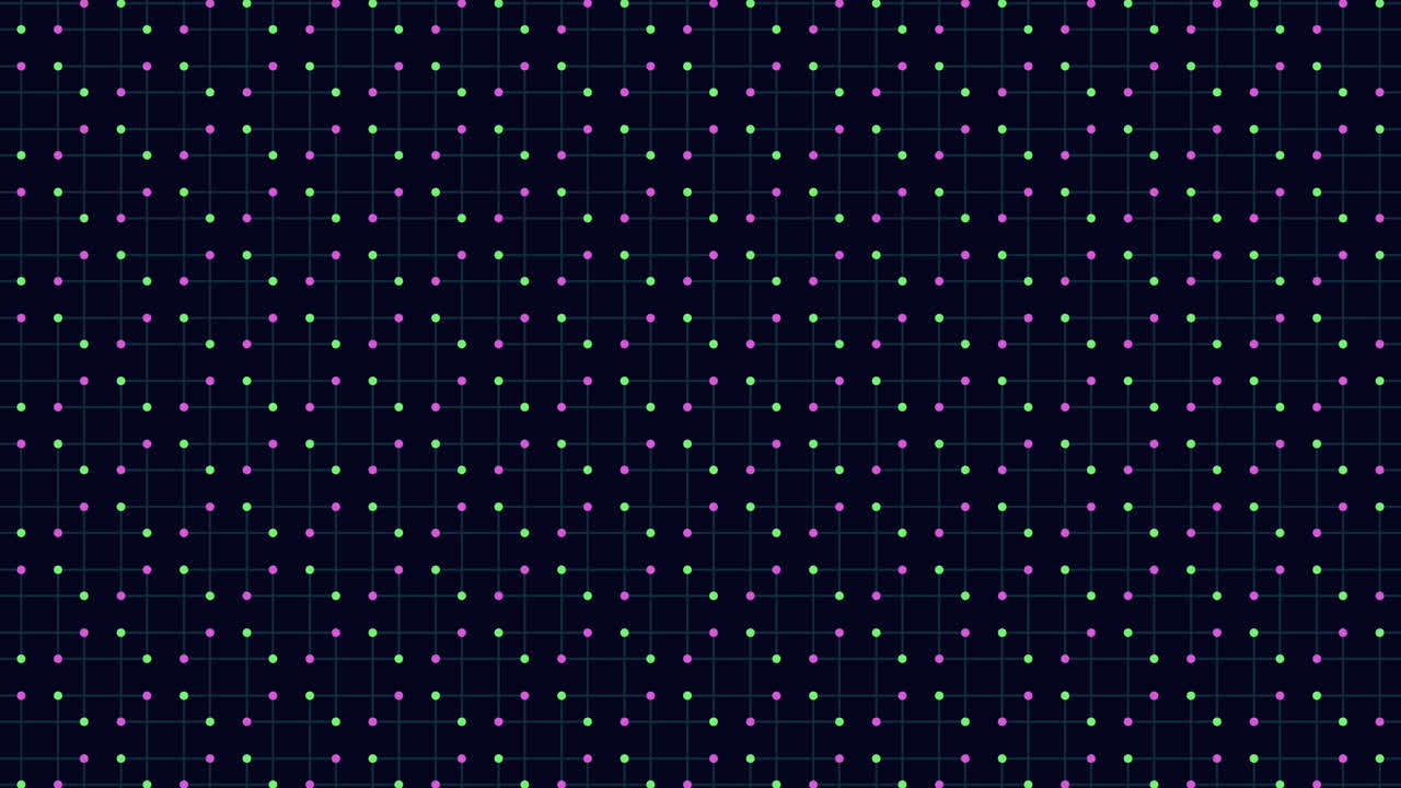 검은 바탕에 다채로운 대칭 점 그리드