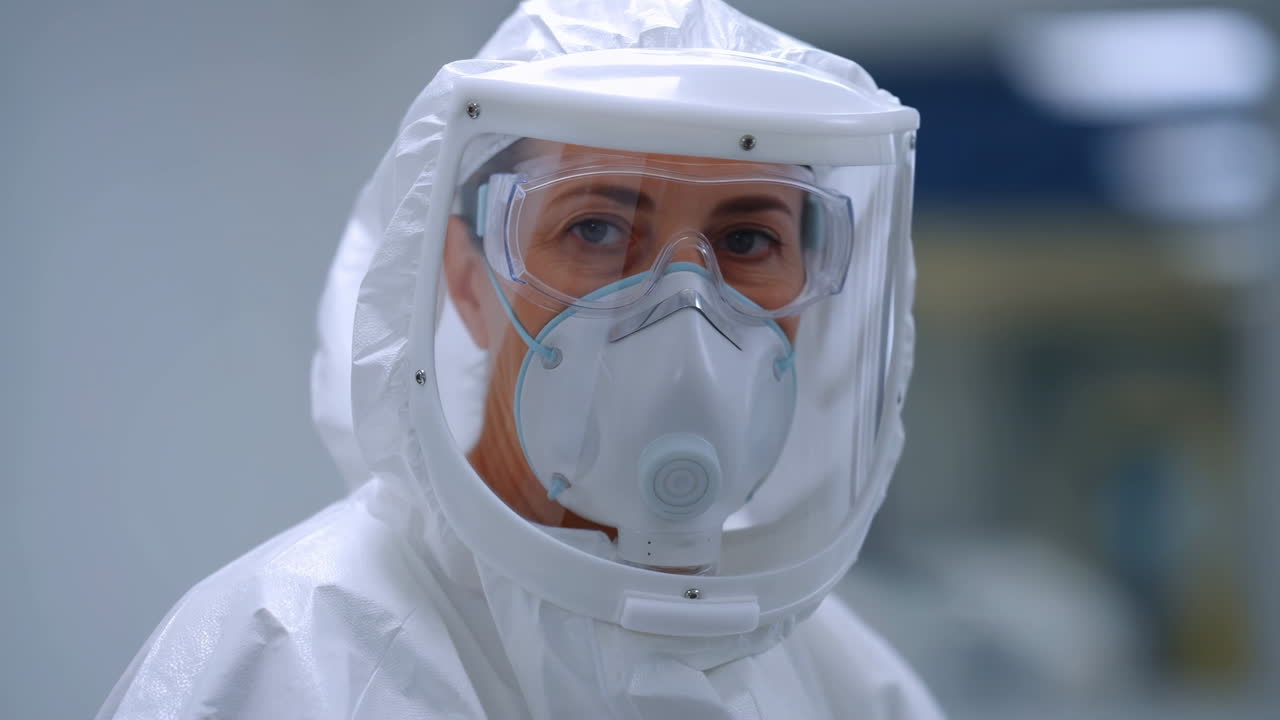 Person in protective medical gear