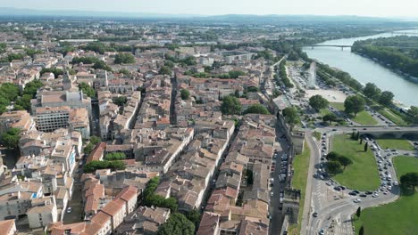 panning aerial avignon france  aerial drone 4k footage