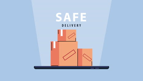 animación del servicio de entrega de cajas de cartón