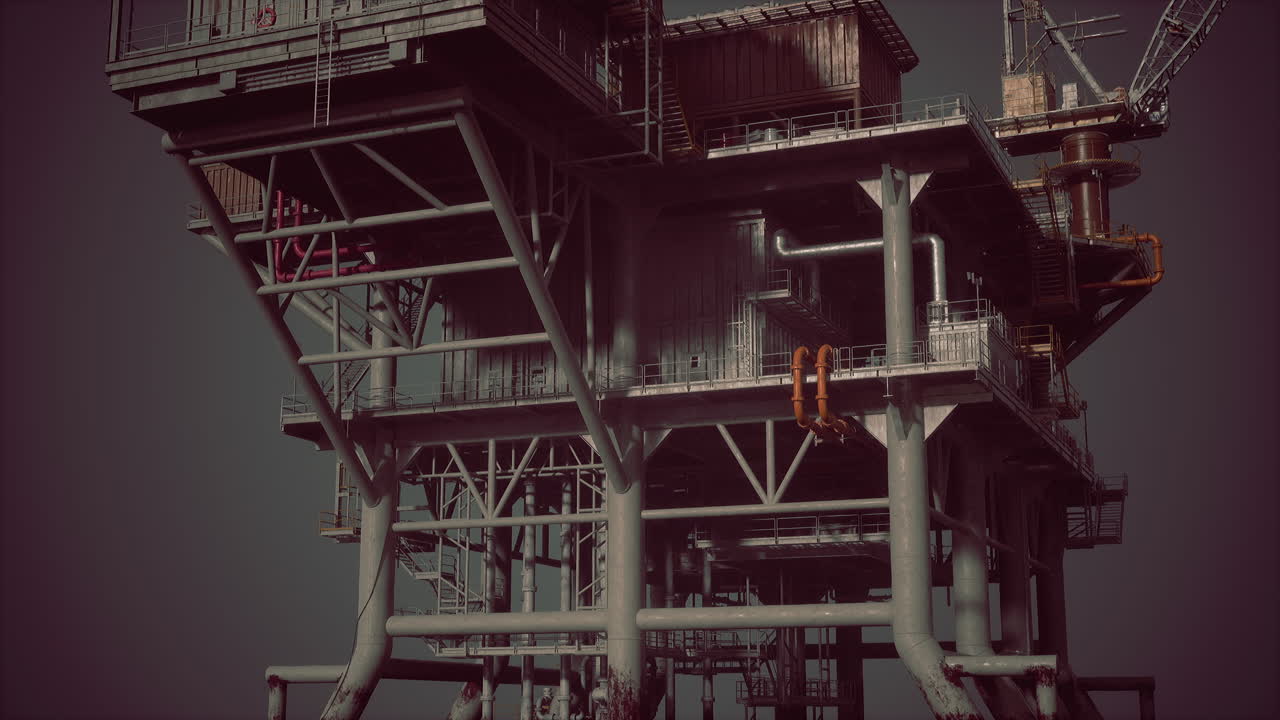 Oil Rig Platform in the Ocean