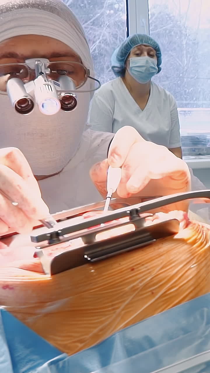 хирург с ассистентом проводит операцию на сердце. врач с биноклем и медсестра работают вместе во время сложной операции по шунтированию коронарной артерии в больнице