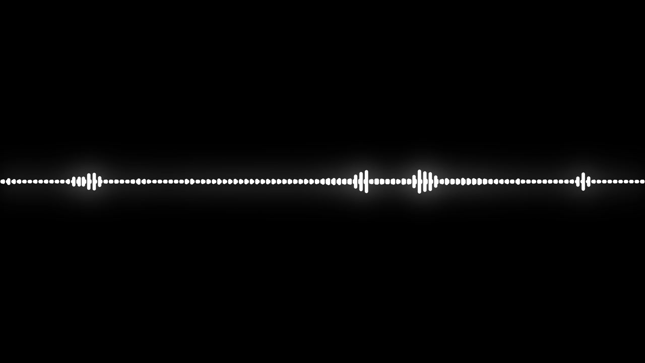 Animated White Audio Equalizer Sound Wave on Black Background