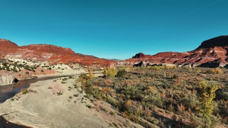 Utah-Landscape-With-Scenic-Rainbow-Mountains-In-USA---Aerial-Drone-Shot