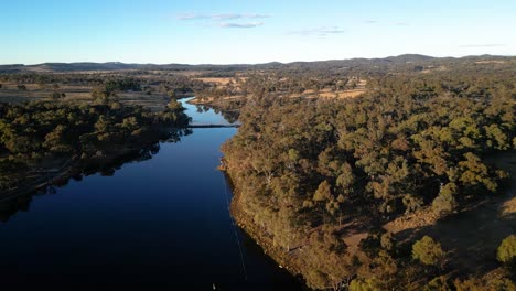 aerial over storm king in rural part of stanthorpe, queensland in the early morning in winter