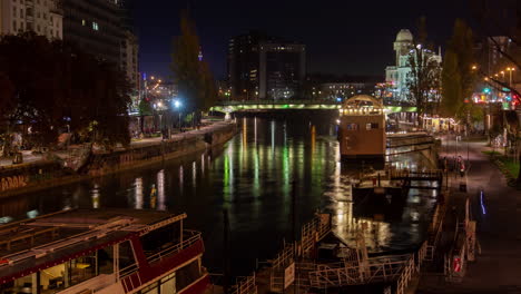 vienna promenade &amp;amp; river at night
