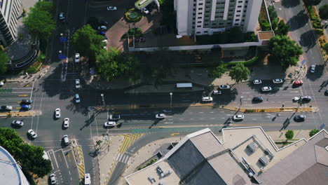aerial top-down view of sandton, south africa – bustling traffic, skyscrapers, and urban energy from above