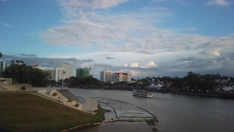 scenic view of sarawak river at kuching waterfront, sarawak