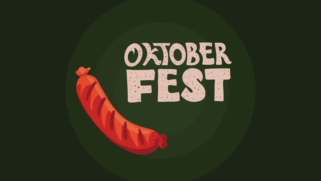 오크테르페스트 (oktoberfest) - 소시지 애니메이션으로 된 글자