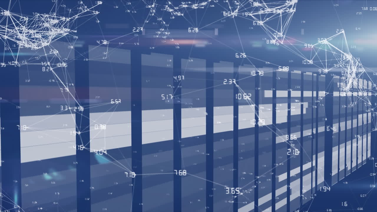 백그라운드에서 컴퓨터 프로세서를 사용하는 데이터의 애니메이션