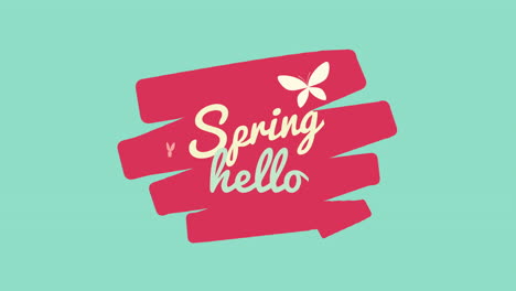Hello-Spring-with-butterfly-on-red-brushes-and-green-gradient