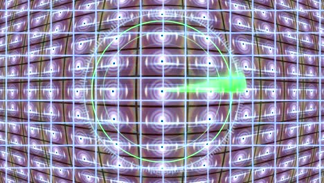 panel de hud con una cuadrícula de radar y un fondo en movimiento. gráficos de movimiento