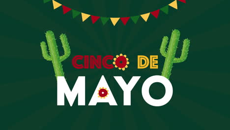 cinco de mayo celebration mexican with cactus and garlands