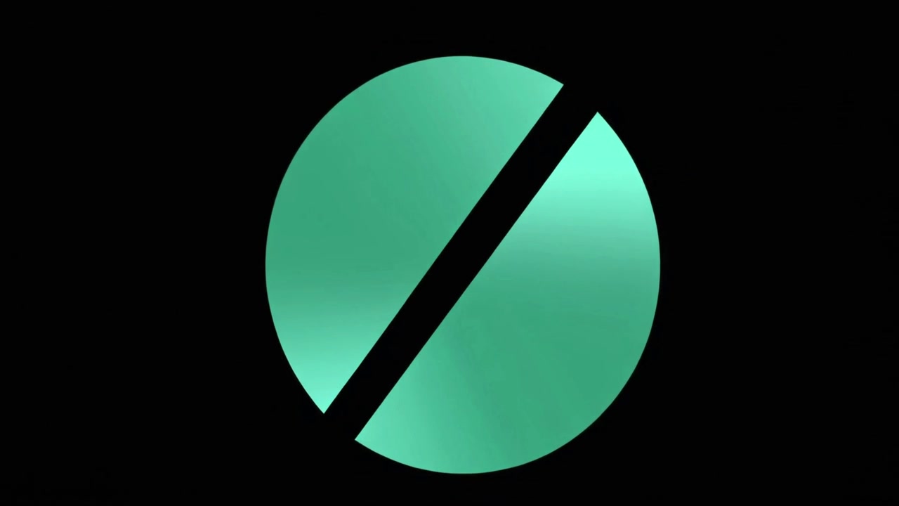 Abstrakt grön cirkelanimation som förvandlas på svart bakgrund