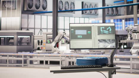 vertical video monitor in industry 4.0 smart industrial plant equipped with advanced sensors