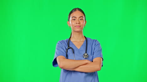 Atención-Médica,-Confianza-Y-Doctora-En-Verde