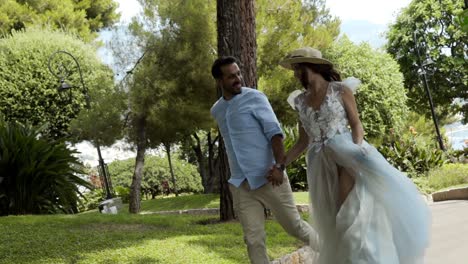 couple walking in a park