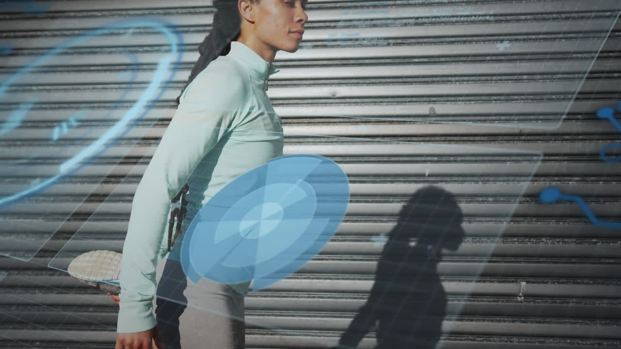 두 인종의 여성에 대한 금융 데이터 처리의 애니메이션