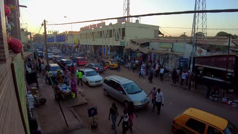 busy street market in west african city
