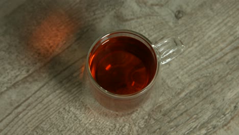 tea on coffee table seen from above