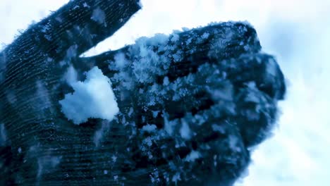 wintry hands wearing gloves carefully forming snowball, manipulating powdery snow against pristine white background during cold seasonal moment