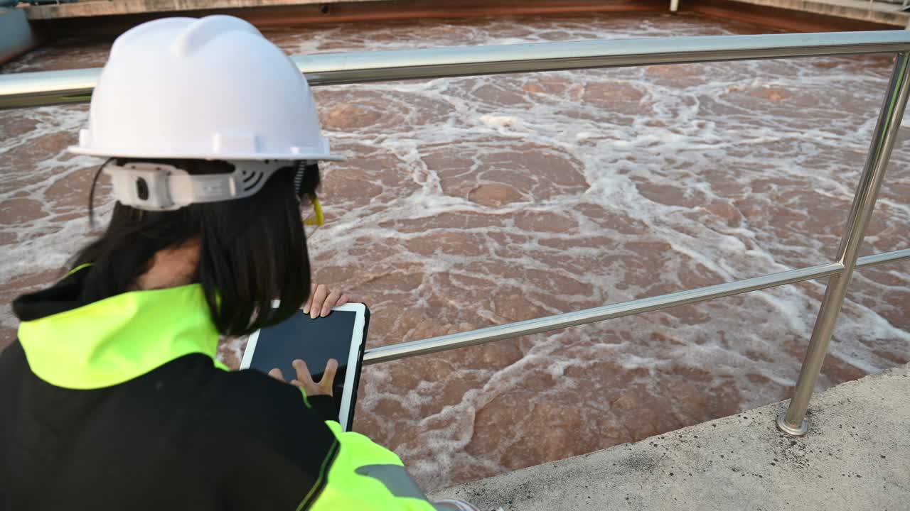 ingenieros ambientales trabajan en plantas de tratamiento de aguas residuales