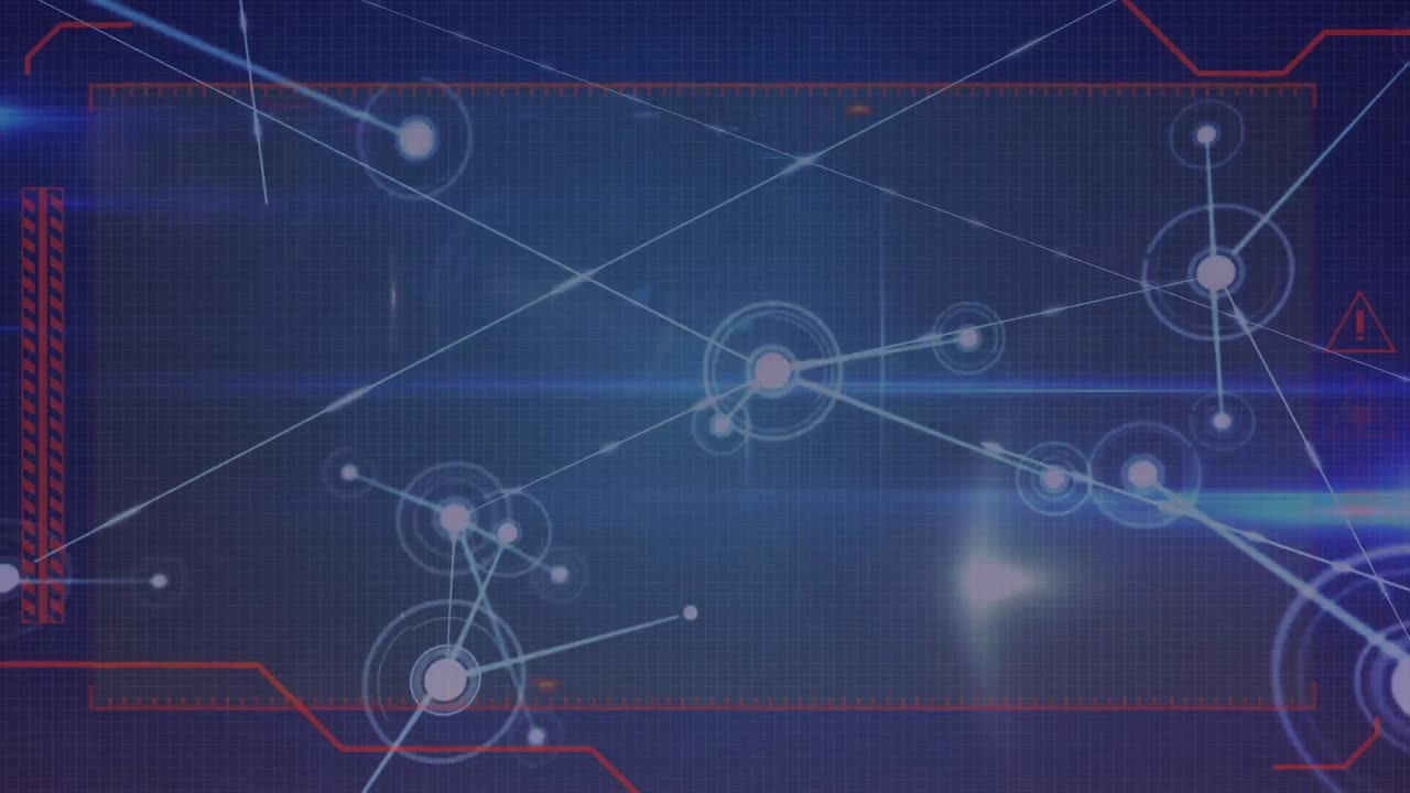 animación del cuadro rojo sobre la red de conexiones