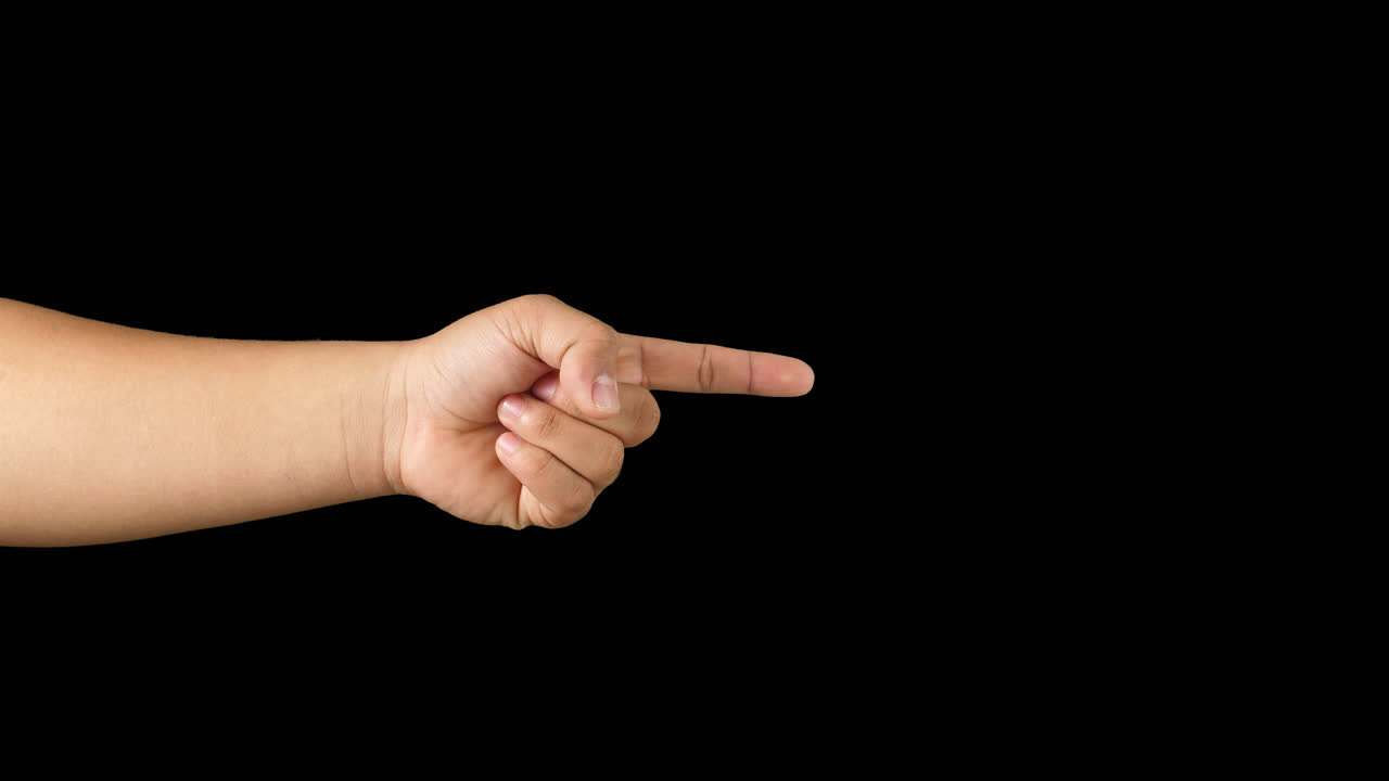 Child's hand pointing