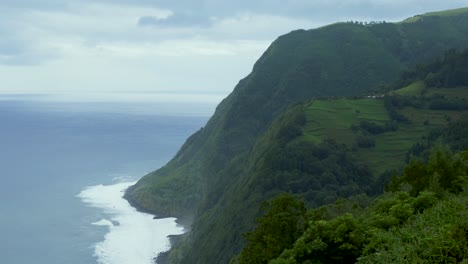 ocean and mountain view time lapse in the azores