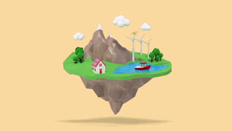 animación de un planeta verde y ecológico