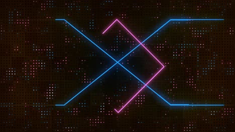 abstract digital grid with glowing neon lines and dots
