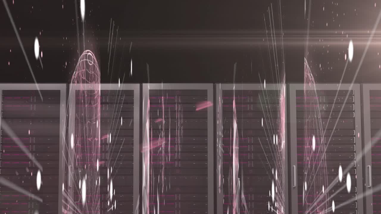 여러 서버에 대한 밝은 빛의 반점이