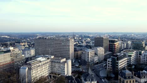 aerial drone shot near luxembourg city center