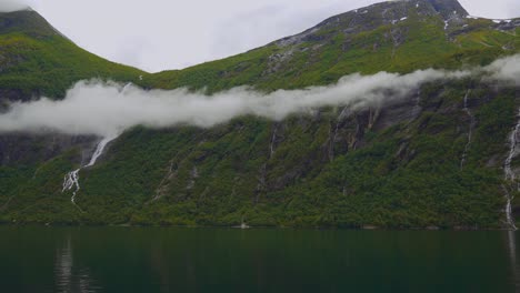 majestic fjord landscape with waterfalls and mountains