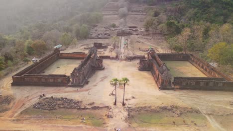 vat phou, el templo khmer drone vuela por encima