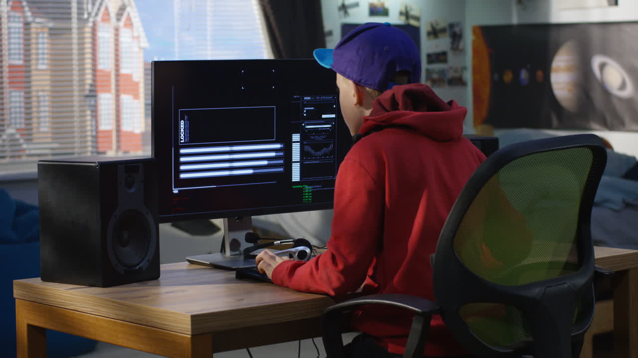 집에서 십대가 게임하는 것