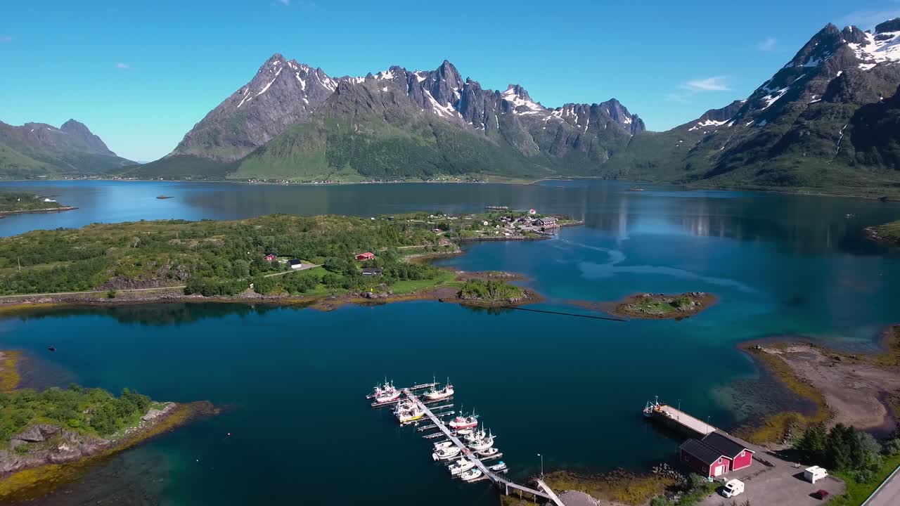 imágenes aéreas de la hermosa naturaleza de noruega.