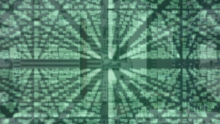 Animation of online security padlock over rows of computer folders