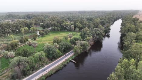 Aerial-View-Of-Bahawal-Canal-Beside-Lal-Suhanra-National-Park-In-Punjab