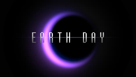 día de la tierra con luz púrpura del planeta negro en la galaxia